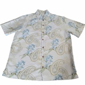 Tommy Bahama~100% Silk~Hawaiian Paisley~ Camp Button Down Shirt~Size Medium